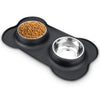 Double Dog Bowl with Non-Slip Silicone Mat