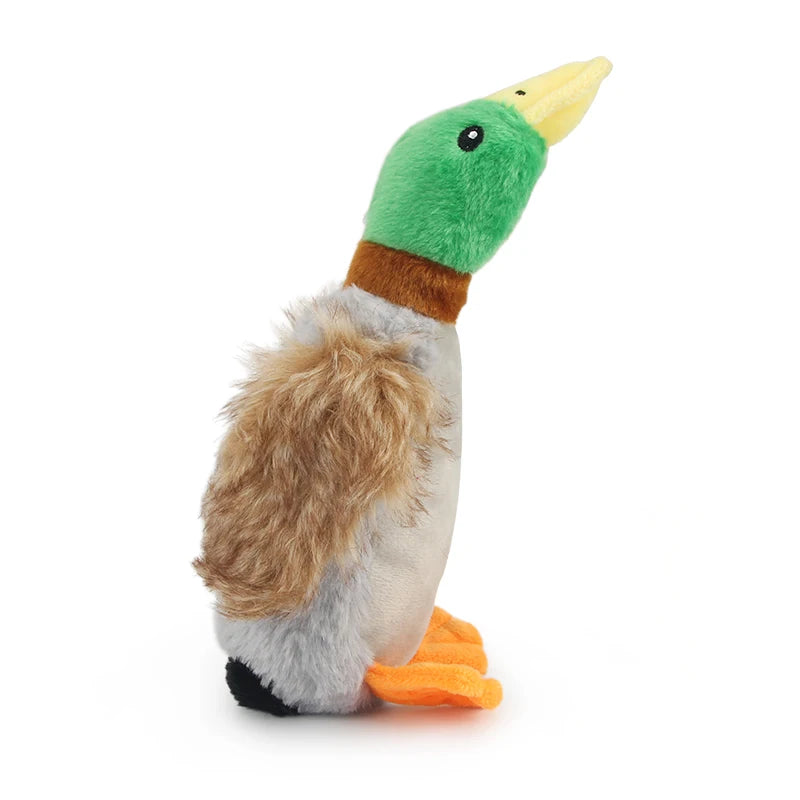 Plush Duck Squeaky Dog Toy with Rope - Interactive Chew Toy for Dental Health