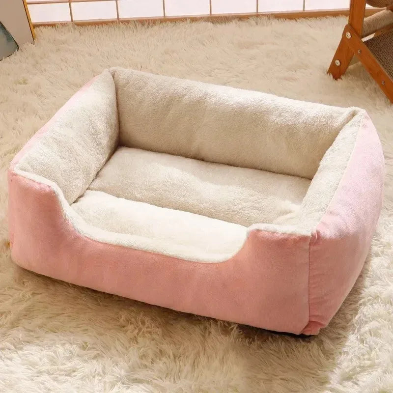 Premium Plush Pet Bed - Soft Breathable Cushion Basket for Cats & Dogs