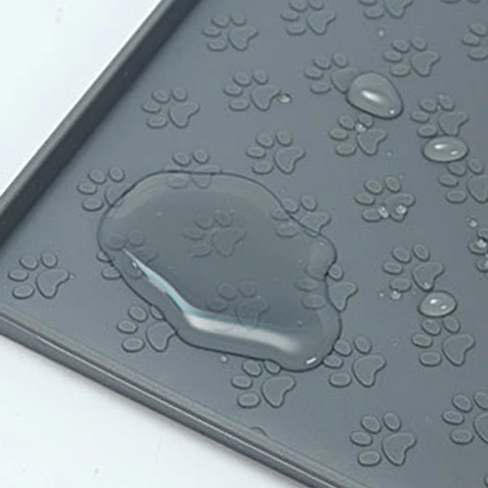 Silicone Pet Feeding Mat with Paw Print