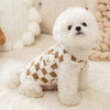 Bear Print Plush Dog Sweater with Buckle