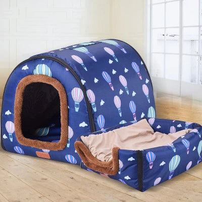 Warm Foldable Pet House with Star Print