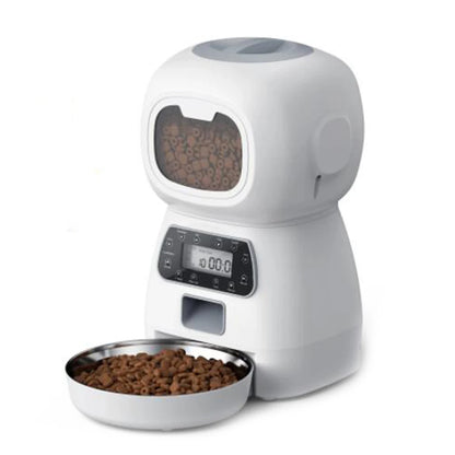 Automatic Pet Feeder with Timer and Stainless Steel Bowl