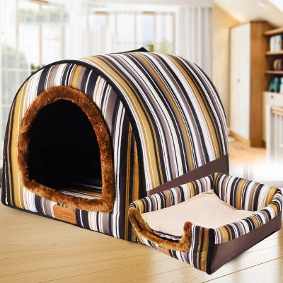 Warm Foldable Pet House with Star Print
