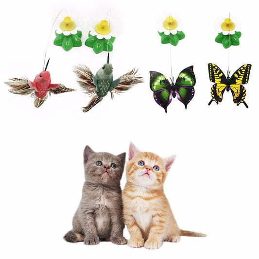 Electric Rotating Cat Toy with Butterfly