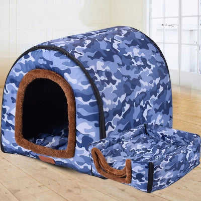 Warm Foldable Pet House with Star Print