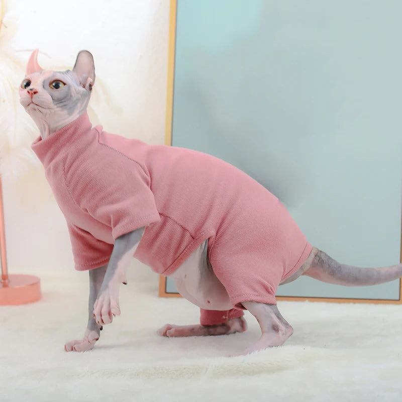 Warm Winter Cat Hoodie - Fleece Sweatshirt for Sphynx & Hairless Cats