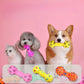 Paw Print Dumbbell Dog Chew Toy with Squeaker