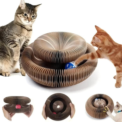 Round Corrugated Cat Scratching Board with Ball