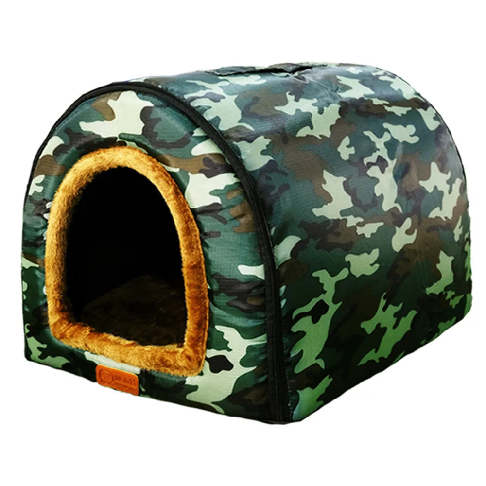 Warm Foldable Pet House with Star Print
