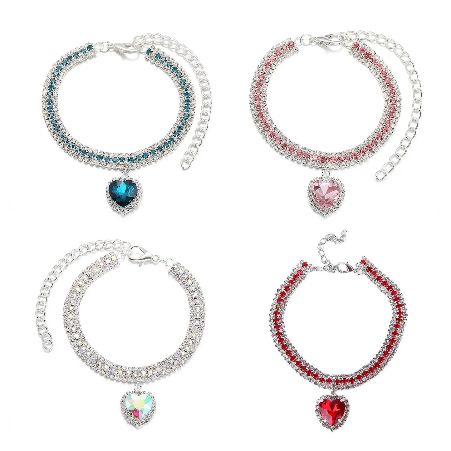 Rhinestone Cat Collar with Crystal Pendant