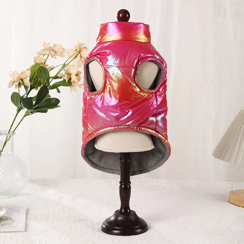 Rainbow Gradient Pet Vest - Warm Winter Coat for Small to Medium Dogs