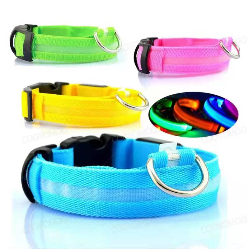 LED USB Rechargeable Dog Collar - 3 Light Modes for Night Safety