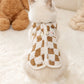 Bear Print Plush Dog Sweater with Buckle
