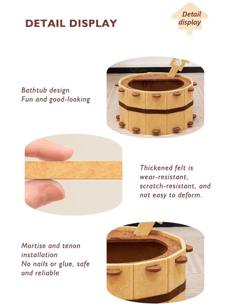 Premium Felt Cat Bed - Semi-Enclosed Four Season Pet House