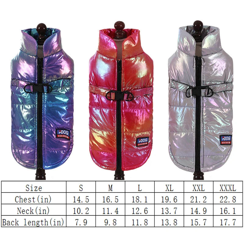 Rainbow Gradient Pet Vest - Warm Winter Coat for Small to Medium Dogs