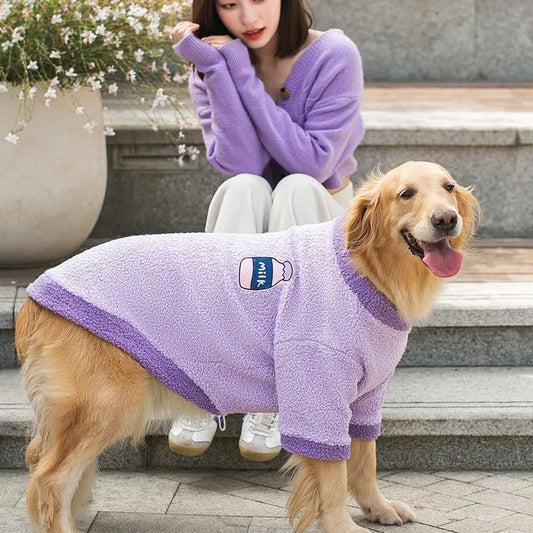 Fleece Dog Hoodie for Large Dogs
