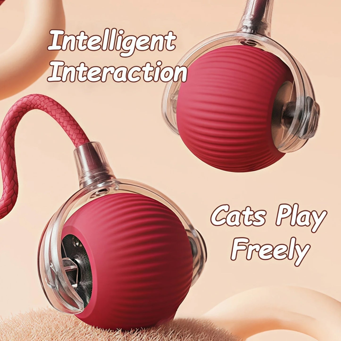 Cat Interactive Ball Toy with Automatic Rolling