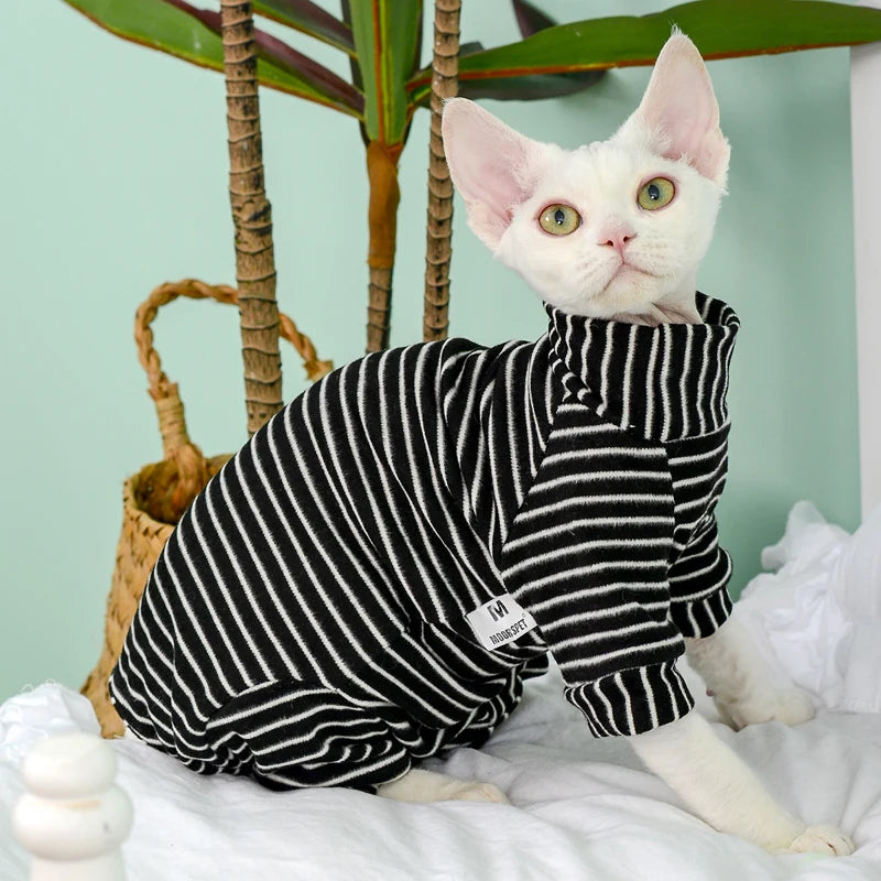 Soft Cotton 4-Legged Jumsuit for Cats & Small Dogs - All Seasons