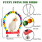 Wood Parrot Toys Set - 7 Piece Bird Cage Accessories