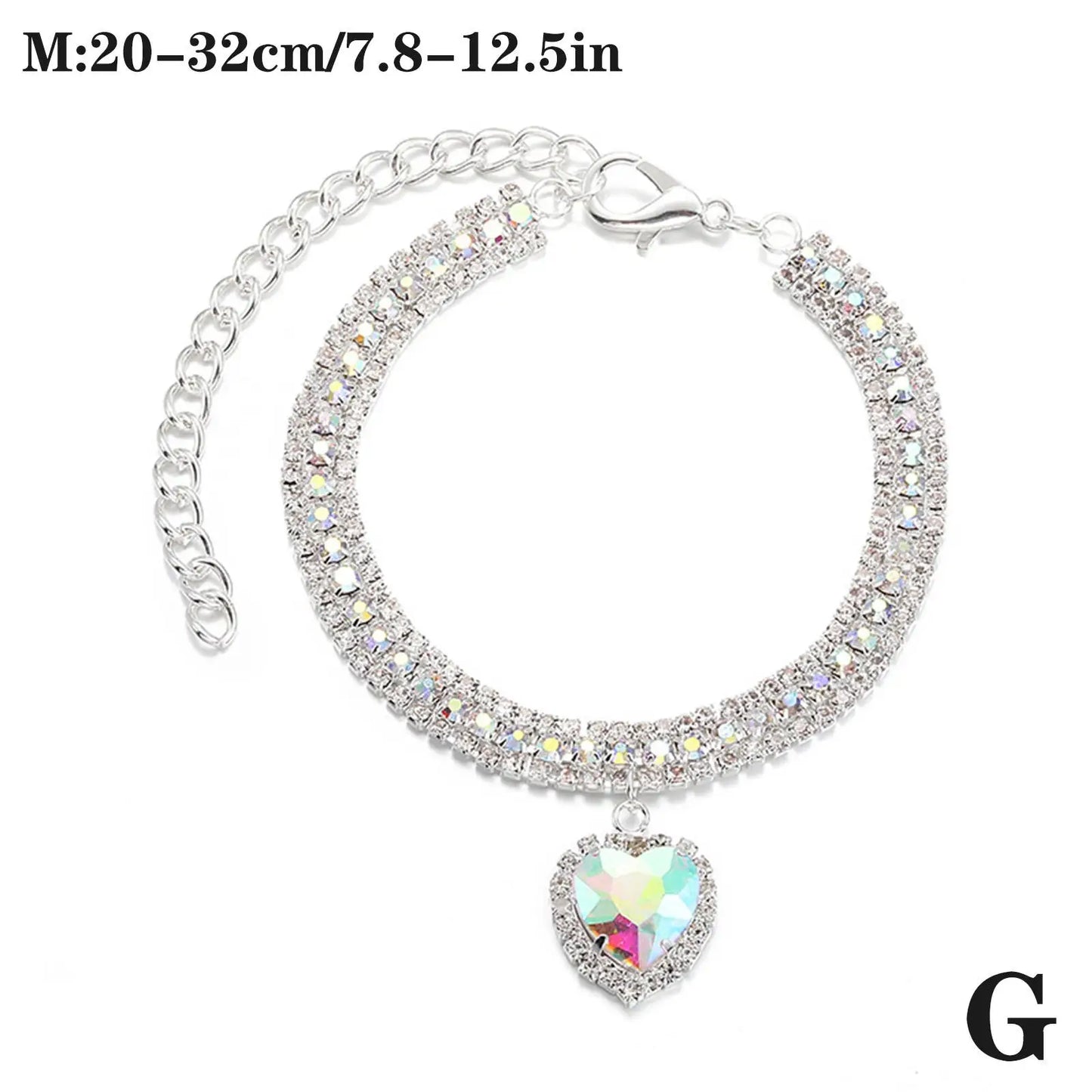 Rhinestone Cat Collar with Crystal Pendant