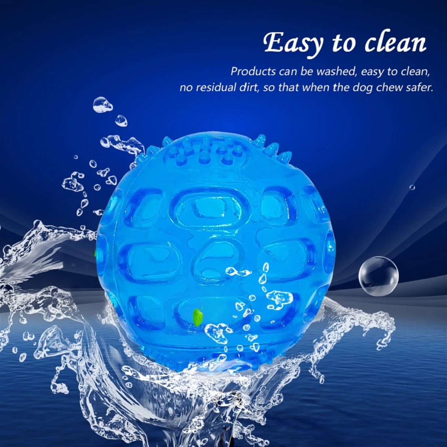 Waterproof Dog Chew Toy Ball - Interactive Squeaky Bite-Resistant Training Toy