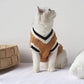 Collegiate Style Pet Vest - Winter Warm Sweater for Cats and Small Dogs