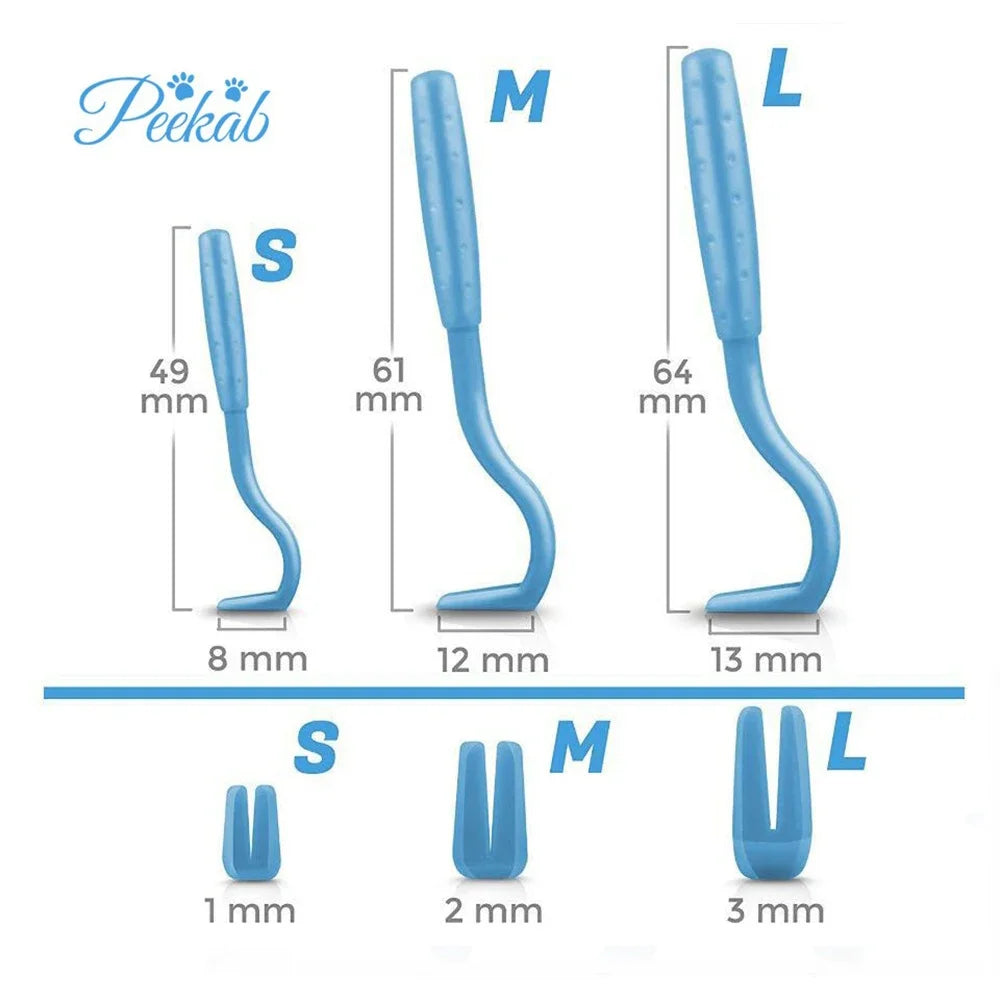 Professional Pet Tick & Flea Remover Tool Set - Safe Tweezer for Dogs & Cats