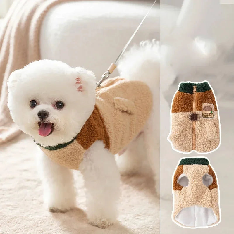Brown Pet Jacket - Autumn Winter Two-Legged Cardigan for Dogs & Puppies