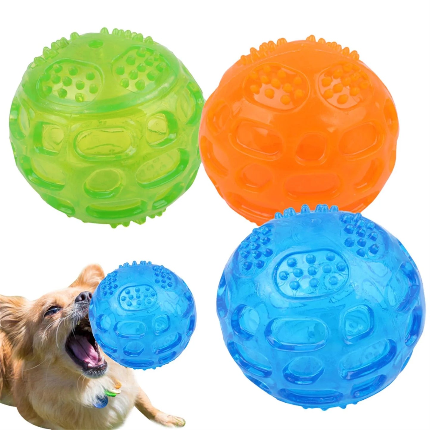Waterproof Dog Chew Toy Ball - Interactive Squeaky Bite-Resistant Training Toy