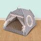 Premium Velvet Cat Tent Bed - Semi-Enclosed Cozy Nest for Cats & Small Dogs