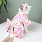 Japanese Style Pet Kimono - Summer Cat & Dog Coat with Bow-Knot