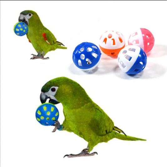 Colorful Rolling Bell Ball Bird Toy Set - 10 Pieces