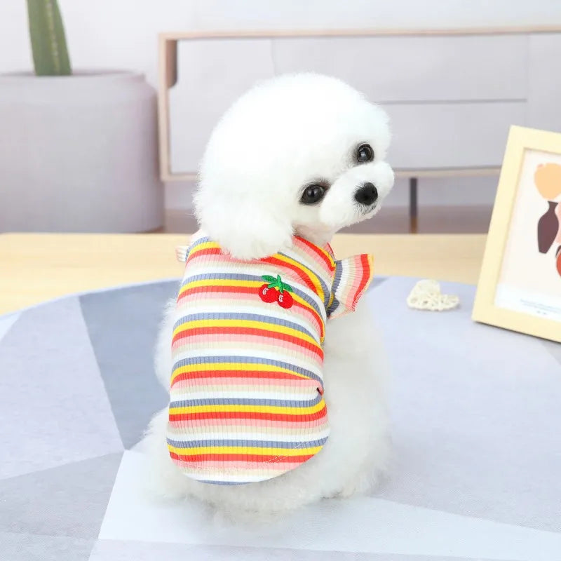 Ruffle Striped Pet Dress - Sweet Spring Summer Outfit for Dogs & Cats