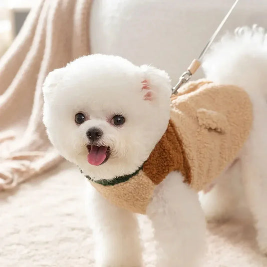 Brown Pet Jacket - Autumn Winter Two-Legged Cardigan for Dogs & Puppies