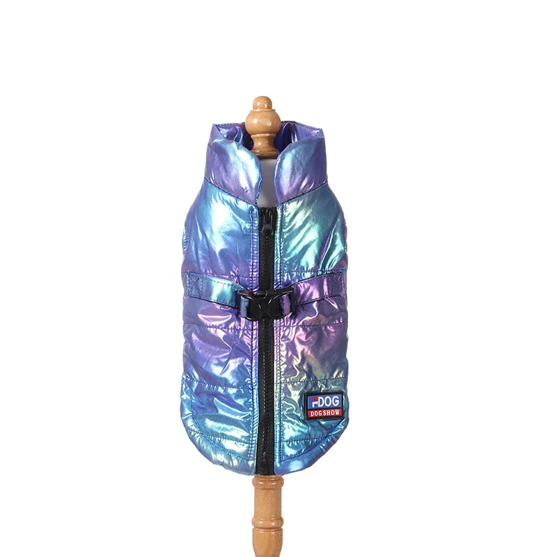 Rainbow Gradient Pet Vest - Warm Winter Coat for Small to Medium Dogs