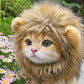 Lion Mane Cat Costume - Adjustable Pet Headgear for Cats and Dogs