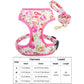 Floral Dog Harness and Leash Set - Adjustable Comfort Vest for Small to Large Dogs