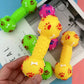 Paw Print Dumbbell Dog Chew Toy with Squeaker