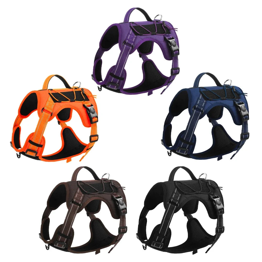 Reflective No-Pull Dog Harness - Adjustable Nylon Chest Harness
