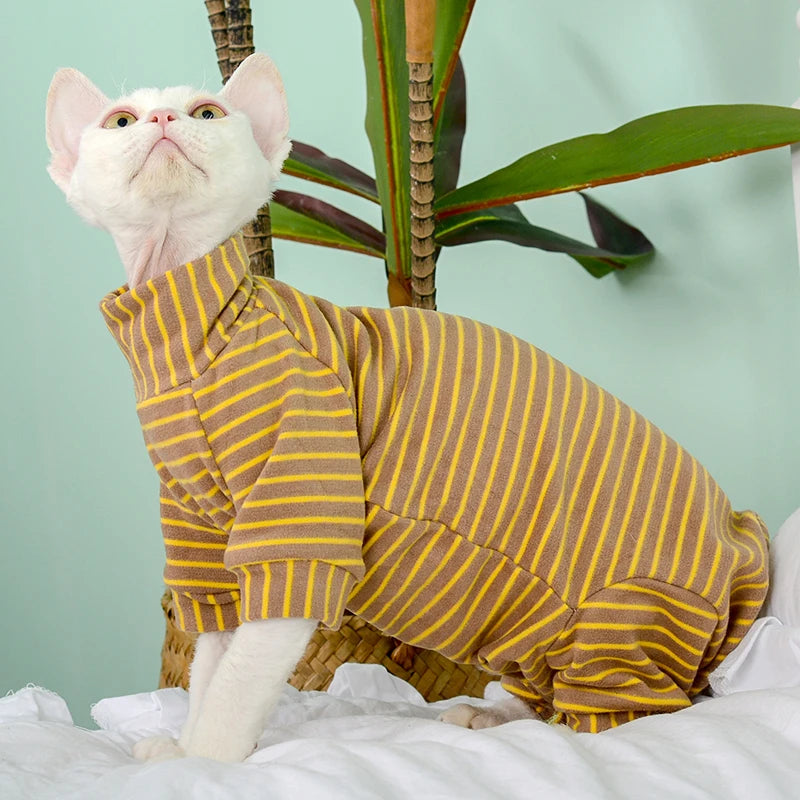 Soft Cotton 4-Legged Jumsuit for Cats & Small Dogs - All Seasons