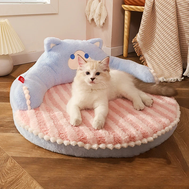 Premium Winter Pet Bed - Plush Velvet Cushion for Cats & Small Dogs